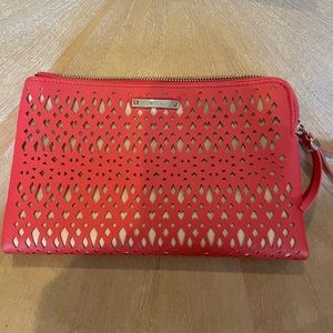 Stella & Dot Coral Laser cut clutch